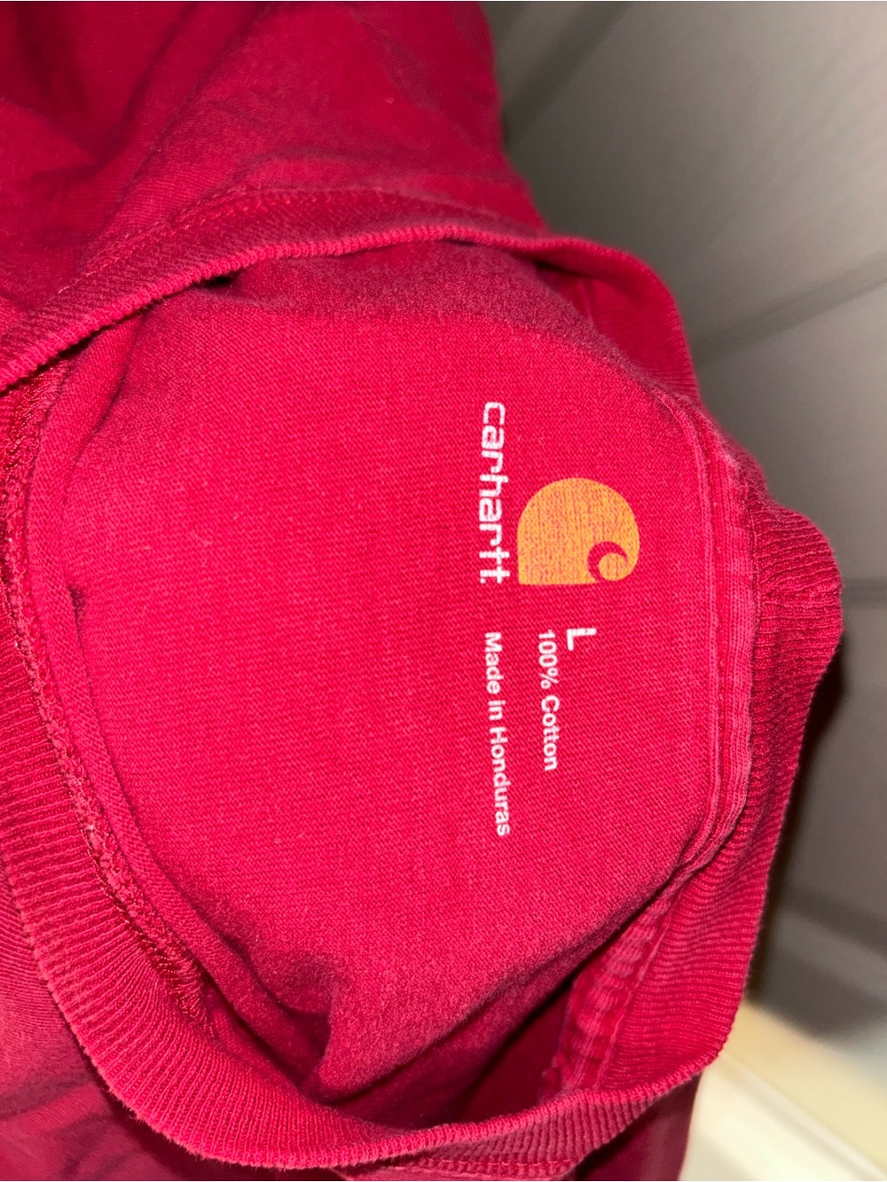 Carhartt Bright Red Crewneck Long Sleeve Tee - Picture 3 of 4